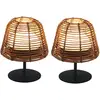 Image de Set De 2 Lampes De Table Bohème Boheme Bois Poly Rotin H16cm