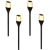 Image de Lot De 4 Torches Solaires Farely Noir Plastique H80 Cm