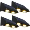 Image de 4 Appliques Murales Solaires Kyla Noir Plastique H6cm