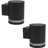 Image de 2 Appliques Murales Solaires Helio Noir Abs H11,5cm