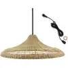 Image de Suspension D'extérieur Avec Cable Freya Large Bois Herbe Marine D70 Cm