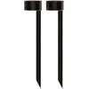 Image de 2 Balises Solaires À Piquer Forty Noir Acier H30cm