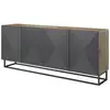 Image de Bobochic buffet 4 portes 200 cm alice pieds en métal gris foncé ALICE