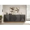 Image de Bobochic buffet 4 portes 200 cm alice gris foncé ALICE