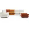 Image de Bobochic canapé d'angle fixe 100% modulable paris tissu bouclette 3 chauffeuses, 1 méridienne, 1 angle, 1 pouf multicolore PARIS