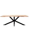 Image de Bobochic table à manger twist bois d'acacia massif et pieds en métal noir 200x100 TWIST