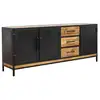 Image de Bobochic buffet 3 portes 200 cm beaubourg bois massif de manguier BEAUBOURG