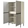 Image de Bobochic buffet haut 2 portes 100 cm kasha pieds noir beige KASHA