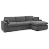 Image de Bobochic canapé d'angle fixe réversible belair gris foncé BELAIR
