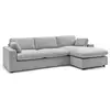 Image de Bobochic canapé d'angle fixe réversible belair gris clair BELAIR