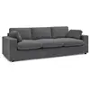 Image de Bobochic canapé droit fixe 3 places belair gris foncé BELAIR