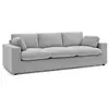 Image de Bobochic canapé droit fixe 3 places belair gris clair BELAIR