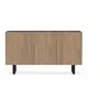 Image de Bobochic buffet 3 portes 140 cm opera effet chêne et imitation marbre noir OPERA