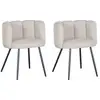 Image de Bobochic lot de 2 chaises celia beige tissu texturé CELIA