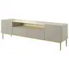 Image de Bobochic meuble tv avec niche 200 cm kasha pieds or beige KASHA