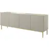 Image de Bobochic buffet 4 portes 200 cm kasha pieds or beige KASHA
