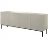Image de Bobochic buffet 4 portes 200 cm kasha pieds noir beige KASHA