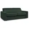 Image de Bobochic canapé droit convertible monaco ouverture express tissu lisse vert 140x190 MONACO