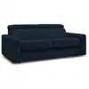 Image de Bobochic canapé droit convertible monaco ouverture express tissu lisse bleu foncé 140x190 MONACO