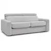 Image de Bobochic canapé droit convertible monaco ouverture express tissu lisse gris clair 140x190 MONACO