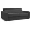 Image de Bobochic canapé droit convertible monaco ouverture express velours côtelé gris foncé 140x190 MONACO