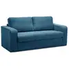 Image de Bobochic canapé droit convertible déplimousse come velours côtelé bleu foncé COME