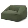 Image de Bobochic pouf ultra moelleux lilibet velours côtelé vert LILIBET