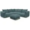 Image de Bobochic canapé d'angle réversible ernest avec pouf bleu foncé réversible ERNEST
