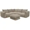 Image de Bobochic canapé d'angle réversible ernest avec pouf taupe réversible ERNEST