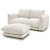 Image de Bobochic canapé droit fixe 2 places ernest avec pouf beige ERNEST