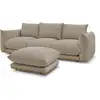 Image de Bobochic canapé droit fixe 3 places ernest avec pouf taupe ERNEST