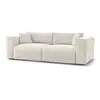 Image de Bobochic canapé droit convertible coffre ezechiel tissu lisse beige EZECHIEL