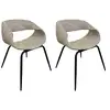 Image de Bobochic lot de chaises isabelle tissu texturé pieds noirs gris ISABELLE