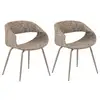 Image de Bobochic lot de chaises isabelle tissu texturé pieds beige ISABELLE