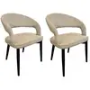 Image de Bobochic lot de 2 chaises louis tissu texturé beige LOUIS