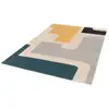 Image de Bobochic tapis poils ras monique motif abstrait jaune 120x170 MONIQUE