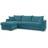 Image de Bobochic canapé d'angle réversible convertible ouverture express augustin velours côtelé bleu clair 140x200 AUGUSTIN