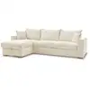 Image de Bobochic canapé d'angle réversible convertible ouverture express augustin velours côtelé beige 140x200 AUGUSTIN