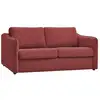 Image de Bobochic canapé droit convertible lenny ouverture express 2 plis tissu lisse rouge LENNY