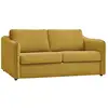 Image de Bobochic canapé droit convertible lenny ouverture express 2 plis tissu lisse jaune LENNY