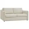 Image de Bobochic canapé droit convertible lenny ouverture express 2 plis tissu lisse beige LENNY