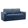 Image de Bobochic canapé droit convertible déplimousse come tissu texturé bleu foncé COME