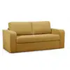 Image de Bobochic canapé droit convertible déplimousse come tissu texturé jaune COME