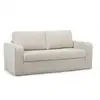 Image de Bobochic canapé droit convertible déplimousse come tissu texturé beige COME