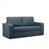 Image de Bobochic canapé droit convertible déplimousse come tissu chiné bleu foncé COME