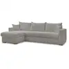 Image de Bobochic canapé d'angle réversible convertible ouverture express augustin tissu bouclette gris clair 140x200 AUGUSTIN