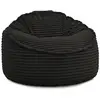 Image de Bobochic pouf ultra moelleux socrate gros côtelé doux noir SOCRATE