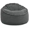 Image de Bobochic pouf ultra moelleux socrate gros côtelé doux gris foncé SOCRATE
