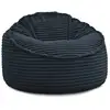 Image de Bobochic pouf ultra moelleux socrate gros côtelé doux bleu foncé SOCRATE