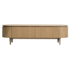Image de Bobochic meuble tv 4 portes 180 cm sormiou placage chêne massif marron clair SORMIOU